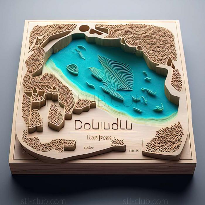 3D model Kudahuvadhoo   Dhaalu Atoll in the Maldives (STL)